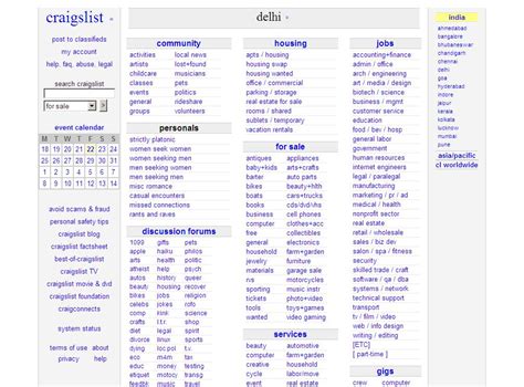 craigslist provides local classifieds and forums for jobs, housing, for sale, services, local community, and events. . Craiglist in india